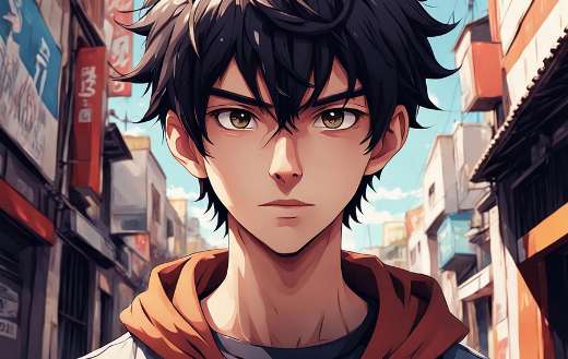 Handsome young man anime