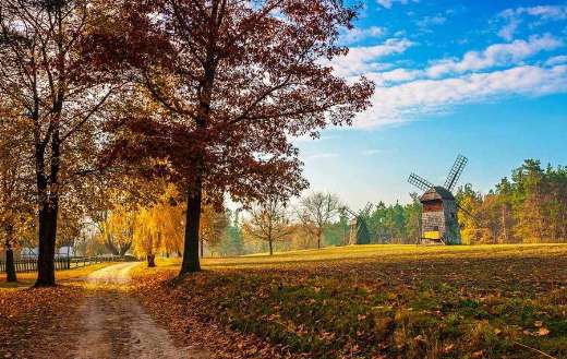 In Warmia Masuria of Poland autumn landscape