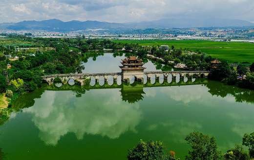 Bridge landscape Shuanglong in Jianshi Yunnan China