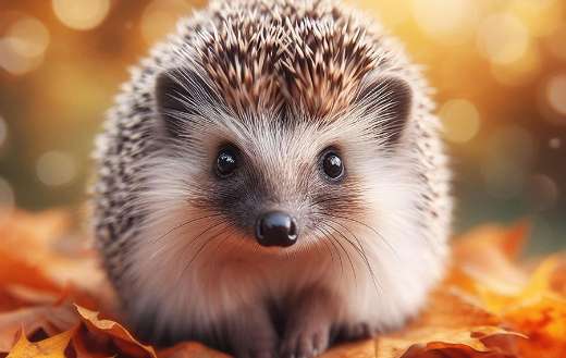 Cute hedgedog that curl up for protection