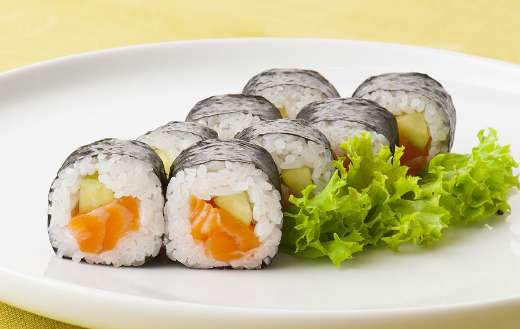 Sushi food in white bord