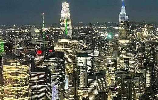 The skyline of New York City at night