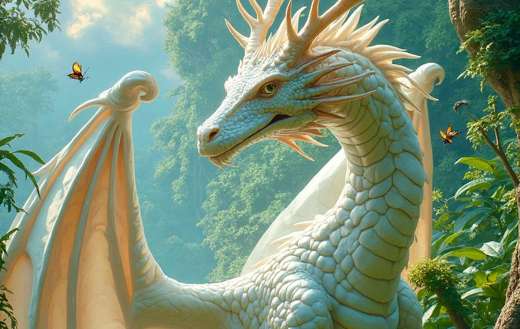 White dragon illustration