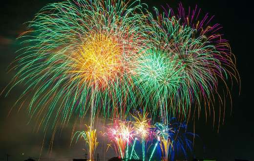 Colorful fireworks New year