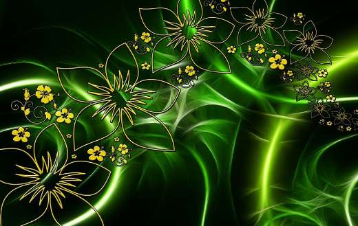 Flora tendrils fractal illustration