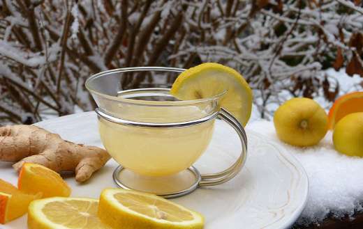 Ginger tea with lemon