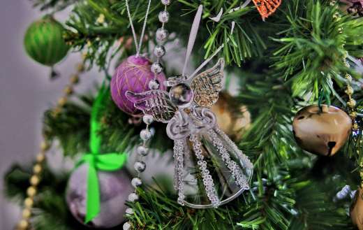 Glass Christmas angel ornament