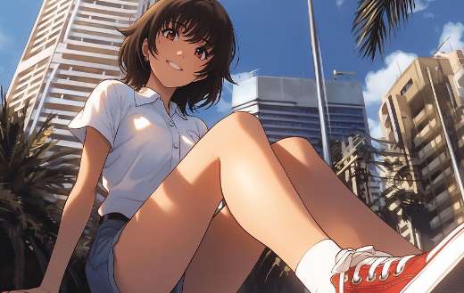 Pretty anime girl setting