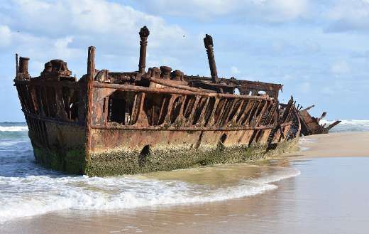 The famous shipwreck of SS maheno