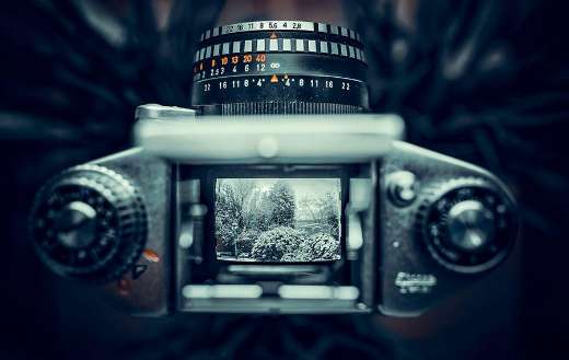 Vintage analog film camera single lens reflex