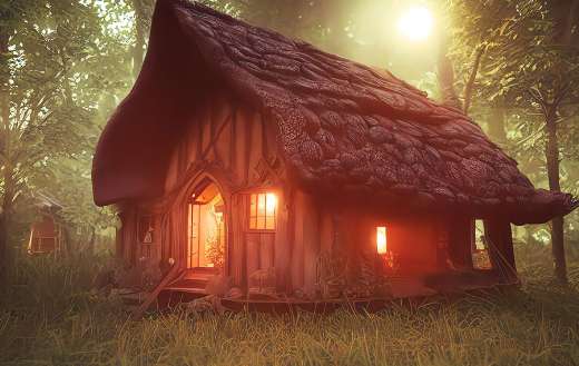 Fairy tale like cottage referred to witch house
