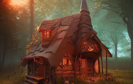 Fairytale like witch cottage