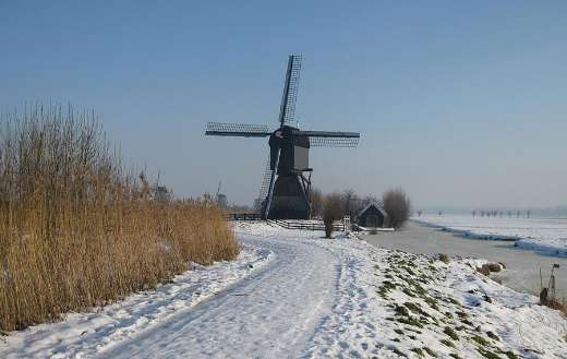 Kinderdijk Netherlands mill winter